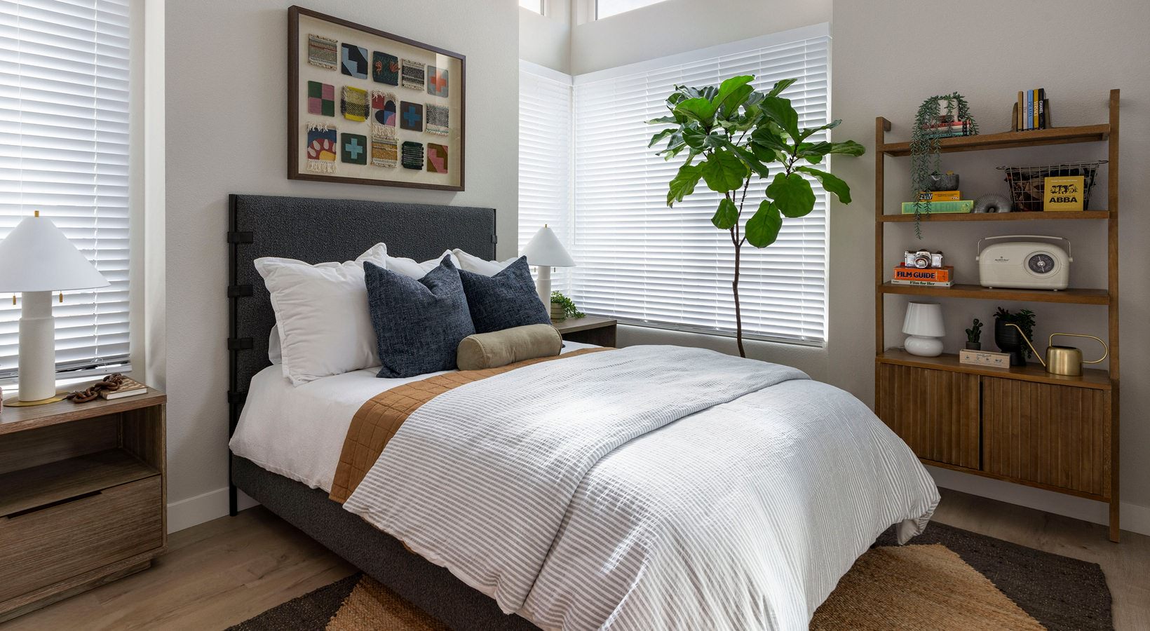 bedroom with large windows