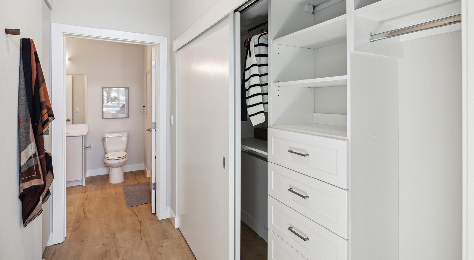 Thoughtful details to elevate your lifestyle Spacious walk-in closet with ample shelving