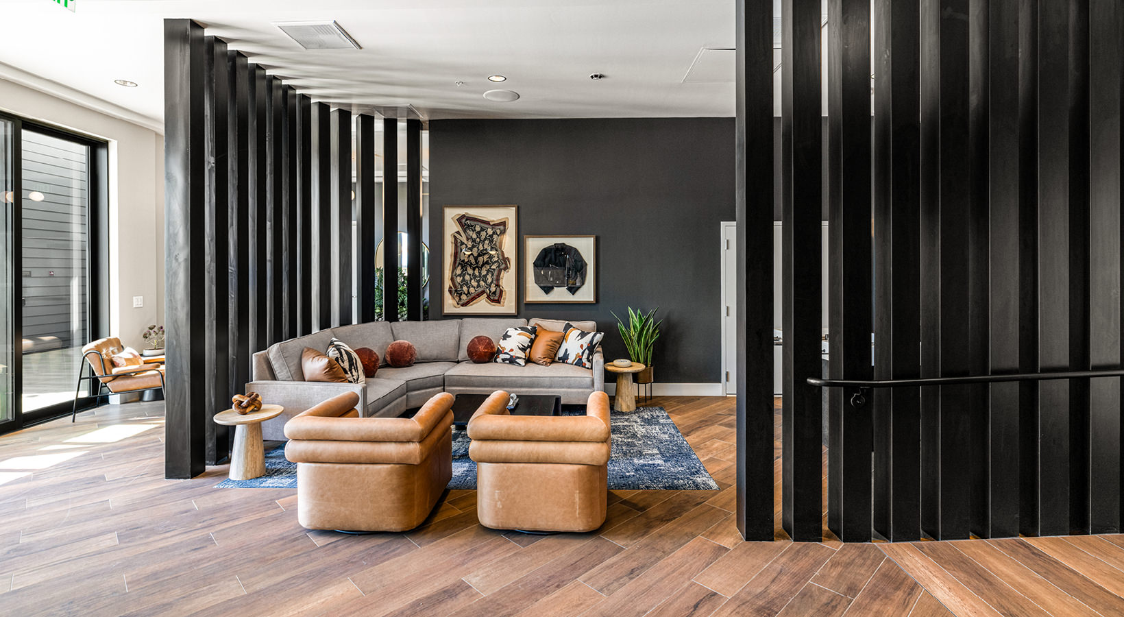 Spacious well-lit lounge