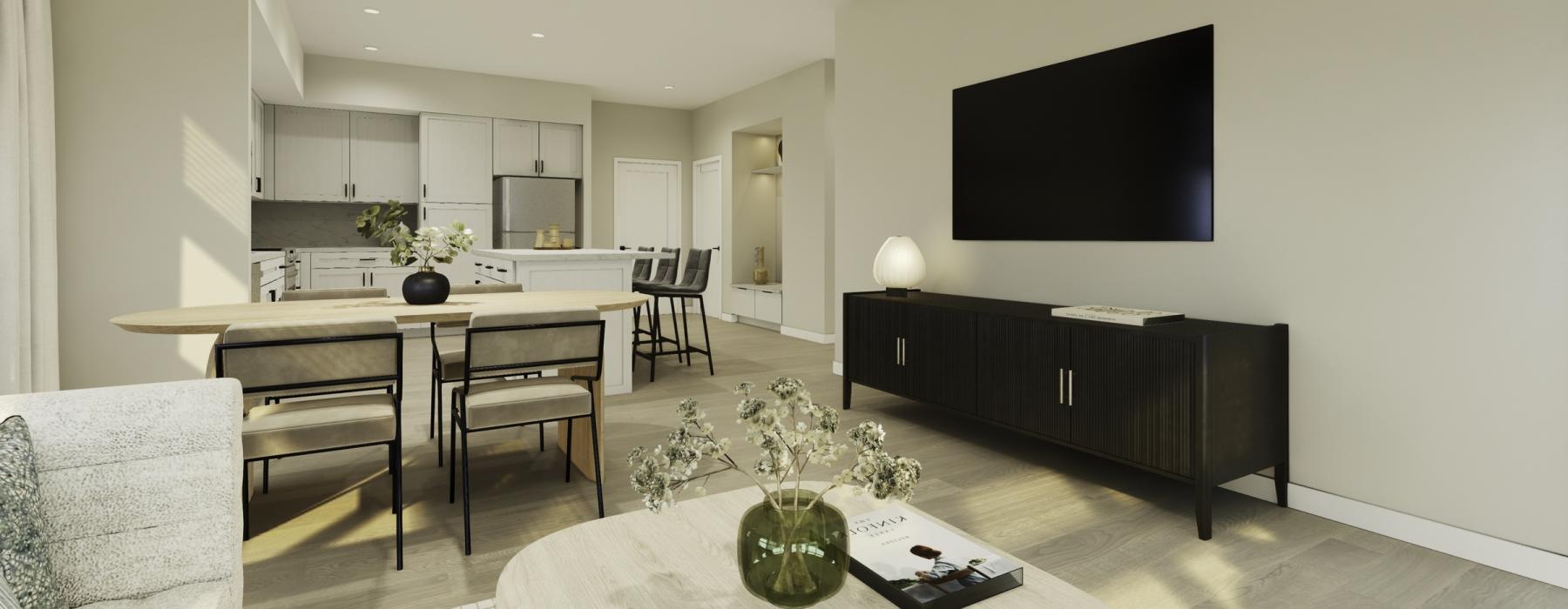 Open-concept living space at The Tolman new apartments in Fremont, CA