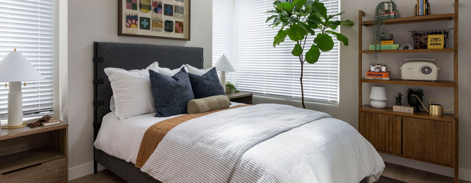 bedroom with large windows